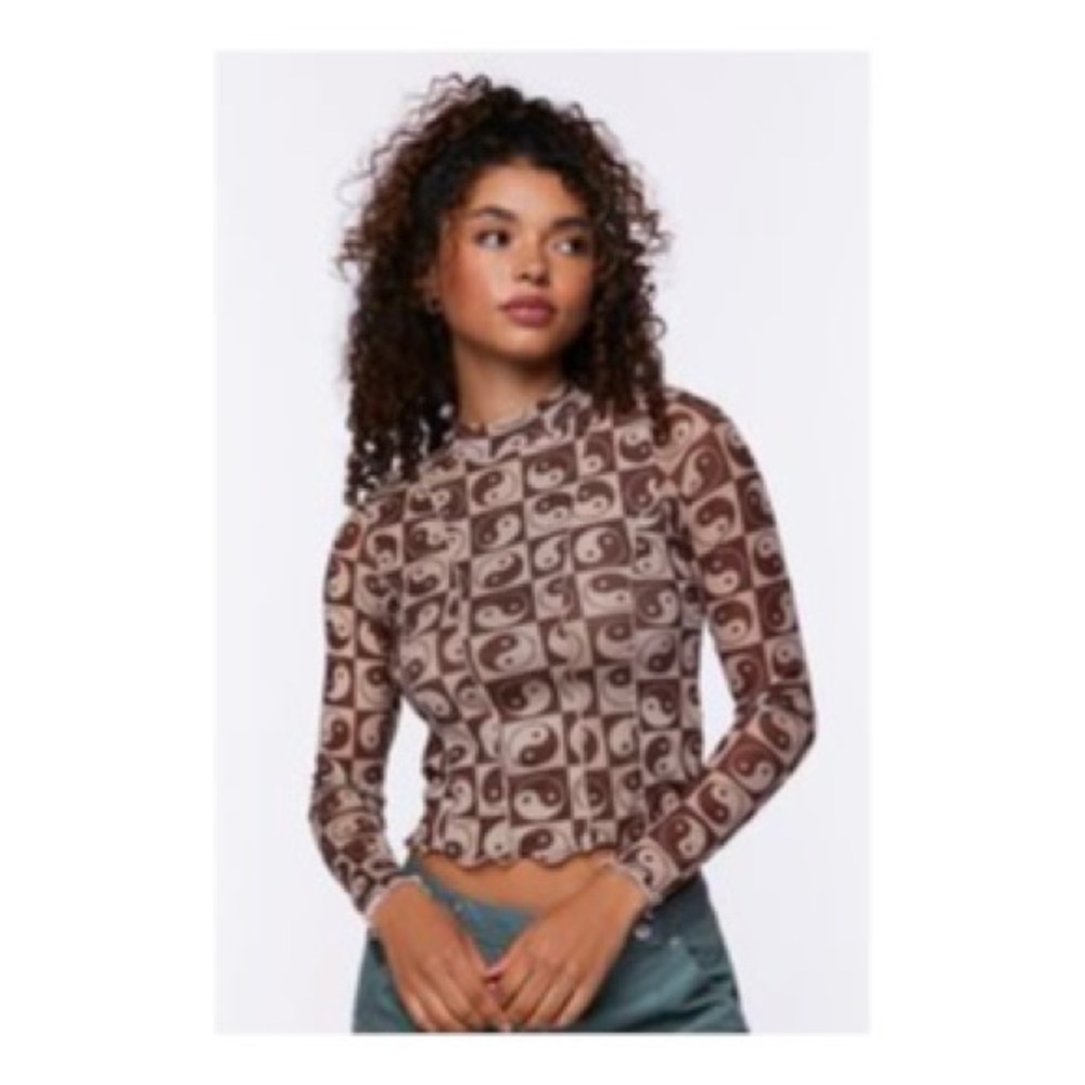 Yin Yang Brown crop top